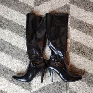 Black High Heal Mid Calf Boots Dana Buchman
